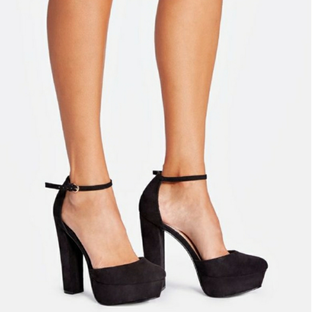 Justfab Jayla Platform Black Heels Sz 12